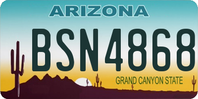 AZ license plate BSN4868
