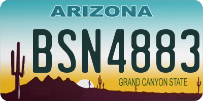 AZ license plate BSN4883