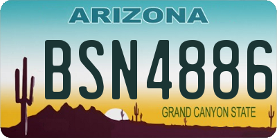 AZ license plate BSN4886