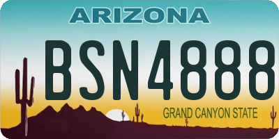 AZ license plate BSN4888