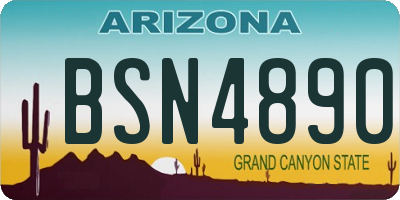 AZ license plate BSN4890
