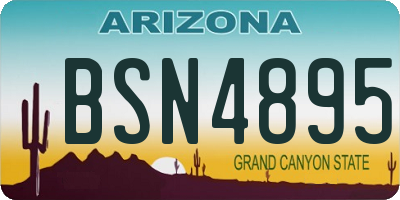 AZ license plate BSN4895