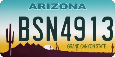 AZ license plate BSN4913