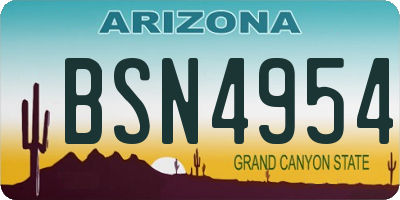 AZ license plate BSN4954