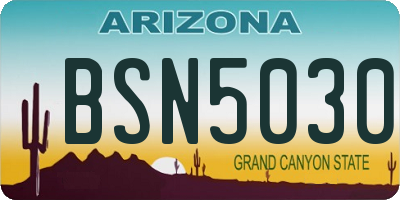 AZ license plate BSN5030