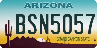 AZ license plate BSN5057