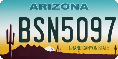 AZ license plate BSN5097