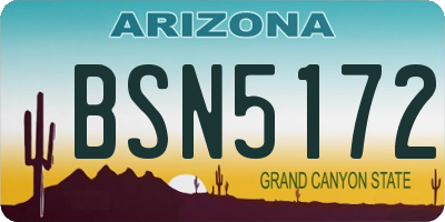 AZ license plate BSN5172