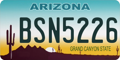 AZ license plate BSN5226