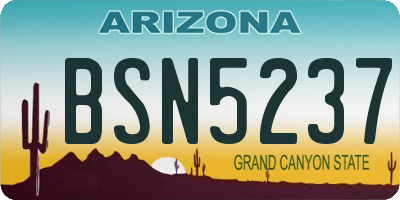 AZ license plate BSN5237
