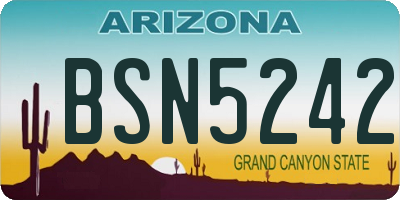 AZ license plate BSN5242