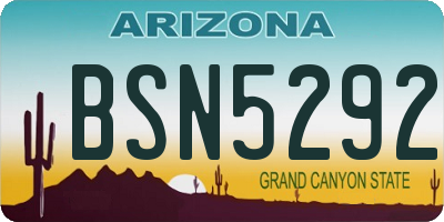 AZ license plate BSN5292