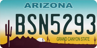 AZ license plate BSN5293