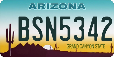 AZ license plate BSN5342