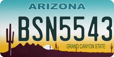 AZ license plate BSN5543