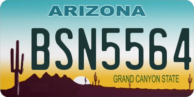AZ license plate BSN5564