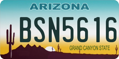 AZ license plate BSN5616