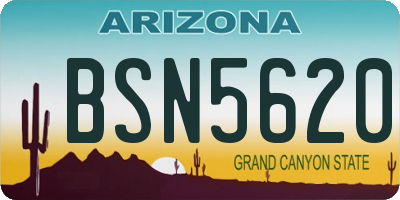AZ license plate BSN5620