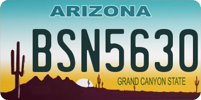 AZ license plate BSN5630