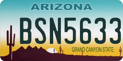 AZ license plate BSN5633