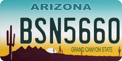 AZ license plate BSN5660