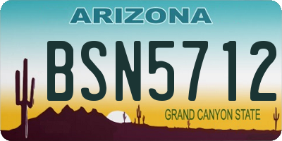 AZ license plate BSN5712