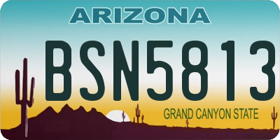 AZ license plate BSN5813
