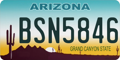 AZ license plate BSN5846