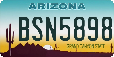 AZ license plate BSN5898