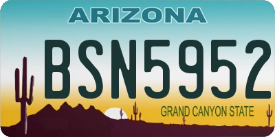 AZ license plate BSN5952