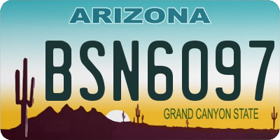 AZ license plate BSN6097