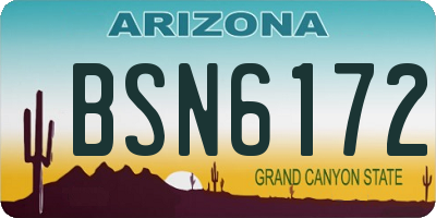 AZ license plate BSN6172