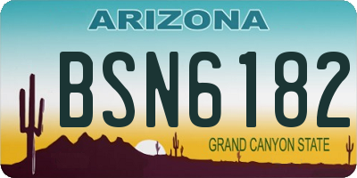 AZ license plate BSN6182