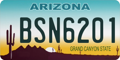AZ license plate BSN6201