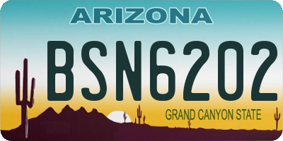 AZ license plate BSN6202