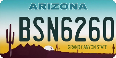 AZ license plate BSN6260