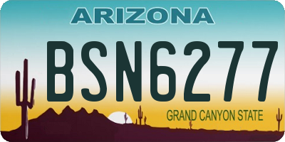 AZ license plate BSN6277