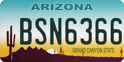 AZ license plate BSN6366