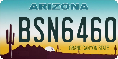 AZ license plate BSN6460