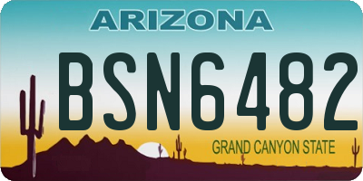 AZ license plate BSN6482