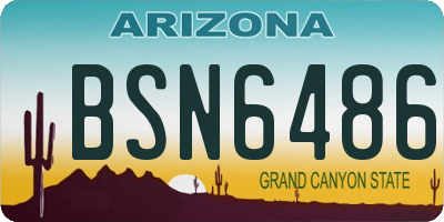 AZ license plate BSN6486
