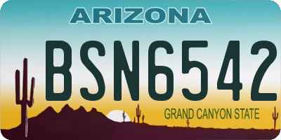 AZ license plate BSN6542
