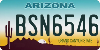 AZ license plate BSN6546