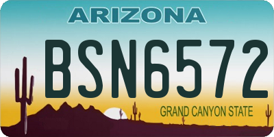 AZ license plate BSN6572