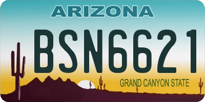 AZ license plate BSN6621