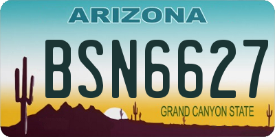 AZ license plate BSN6627