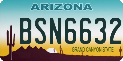 AZ license plate BSN6632