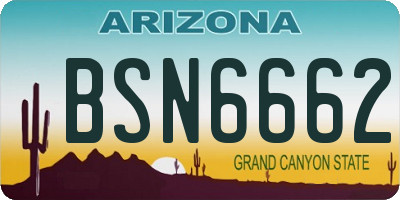 AZ license plate BSN6662