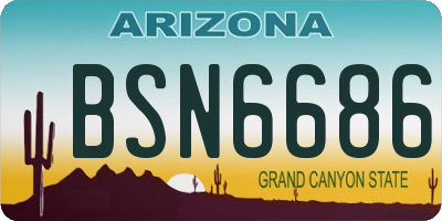 AZ license plate BSN6686