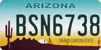AZ license plate BSN6738